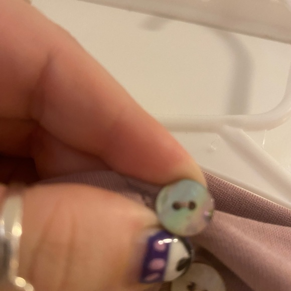 BELL SLEEVE NECK CUTOUT MAUVE SUEDE BLOUSE - Picture 7 of 8